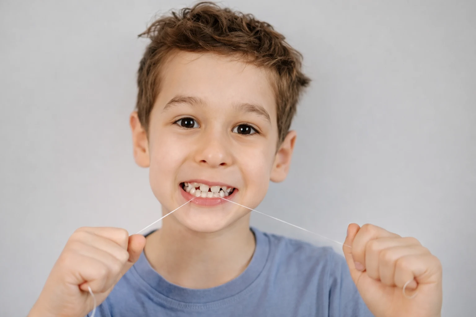 teaching kids how to floss